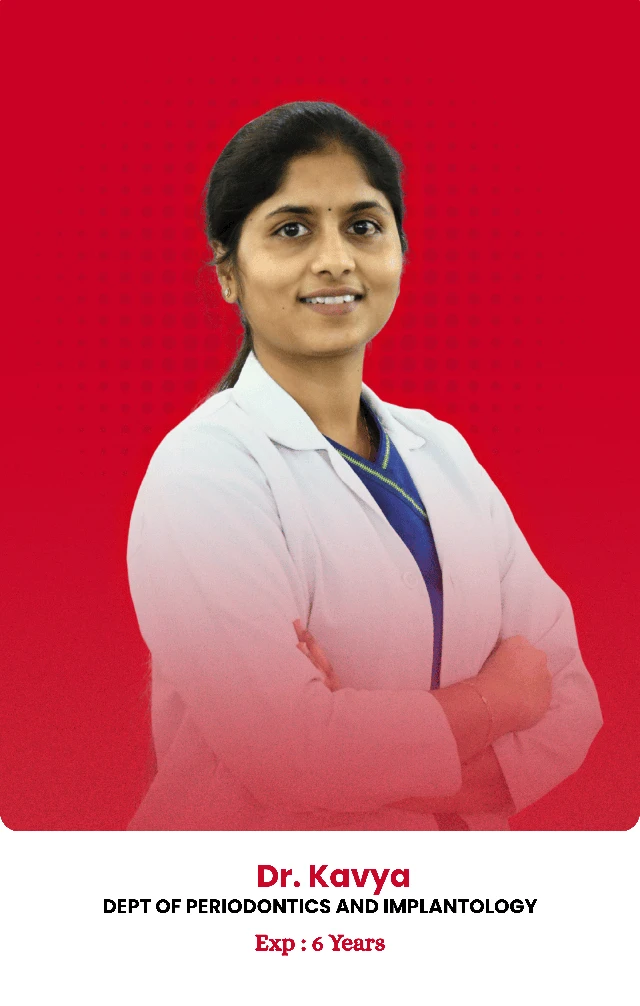 Dr. Kavya — qualifications and experience shown in the photo
