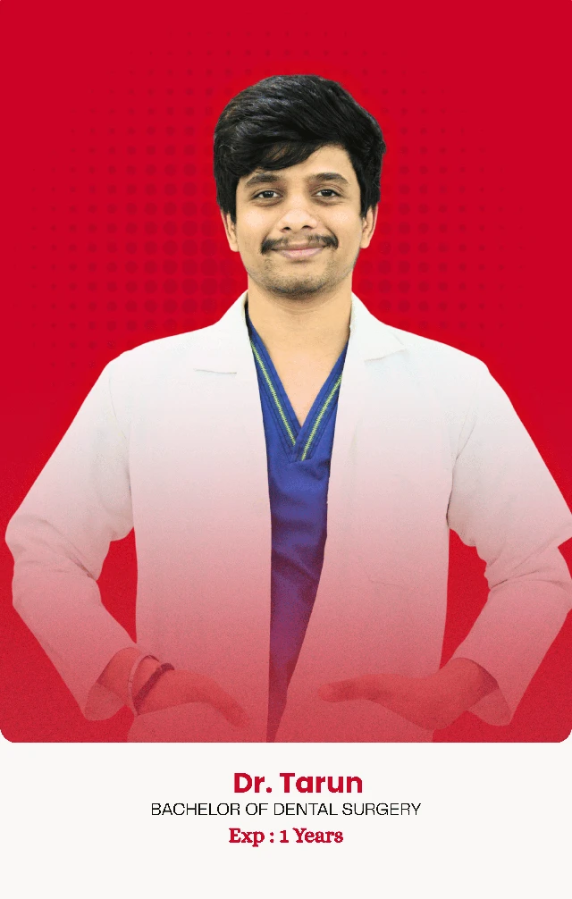 Dr. Tarun — qualifications and experience shown in the photo